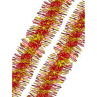 Гирлянда-мишура, d9 смx2 м, красный с золотом