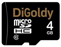 Карта памяти DiGoldy microSDHC (Class 10) 4GB + адаптер [DG004GCSDHC10-AD]