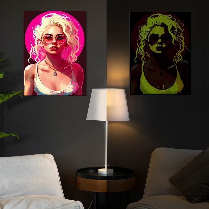Картина по номерам со светящейся краской, 40 × 50 см «Привлекательная блондинка» 21 цвет - фото 2 - id-p220755787