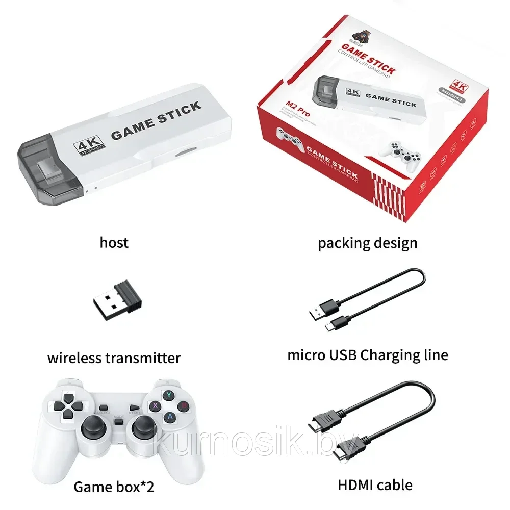 Ретро игровая консоль 4K HD Video TV Game Stick, 64G - фото 2 - id-p220756751