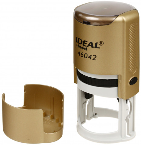 Автоматическая оснастка Ideal 46042 (в боксе, для круглых печатей) для клише печати ø42 мм, корпус золотистый