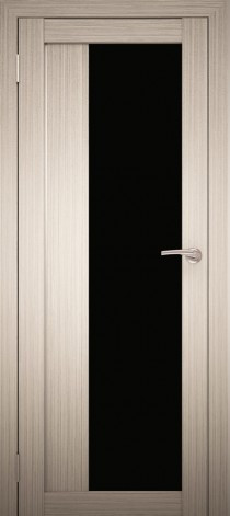 Двери межкомнатные экошпон  Амати 9 Черное стекло