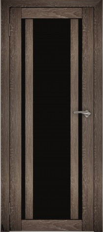 Двери межкомнатные экошпон Амати 11 Черное стекло - фото 5 - id-p120996406
