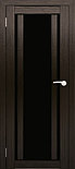 Двери межкомнатные экошпон  Амати 11 Черное стекло, фото 7