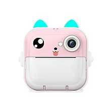 Детский фотоаппарат мгновенной печати Aimoto MagicCam с бумагой светящиеся ушки розовый