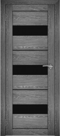 Двери межкомнатные экошпон Амати 12 Черное стекло - фото 1 - id-p120996635