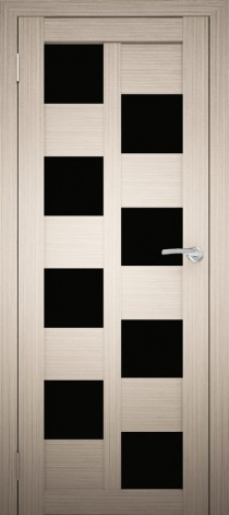 Двери межкомнатные экошпон Амати 13 Черное стекло - фото 1 - id-p121005693