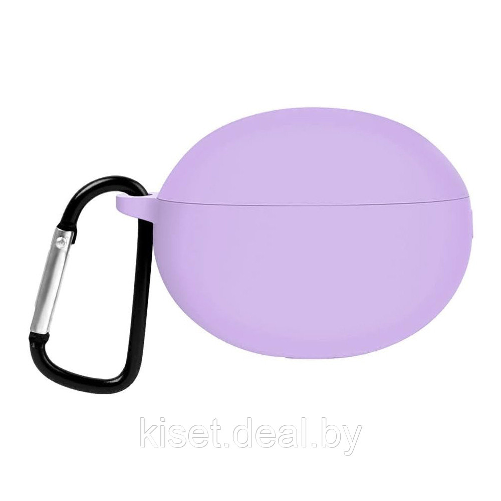 Силиконовый чехол KST Pods для наушников Huawei FreeBuds 5i фиолетовый с карабином