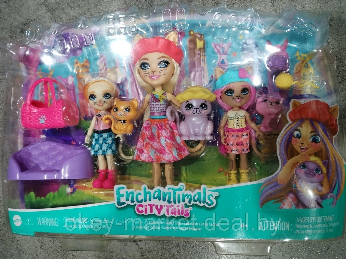 Игровой набор Mattel Enchantimals Семья Сиамских кошек Карамель - фото 10 - id-p207438441