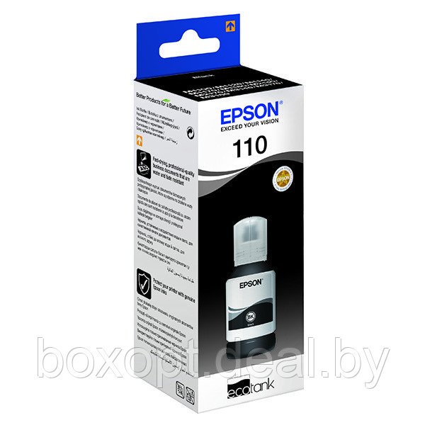 Чернила Epson 110, C13T03P14A, 120 мл, Black - фото 1 - id-p220757381