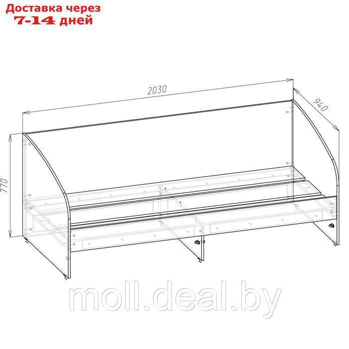 Кровать-Софа с ящиком Мико 900х2000 бриллиант/Бетон - фото 2 - id-p220733886