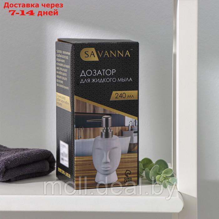 Дозатор для жидкого мыла SAVANNA "Вуду", 240 мл, цвет белый - фото 3 - id-p220733414