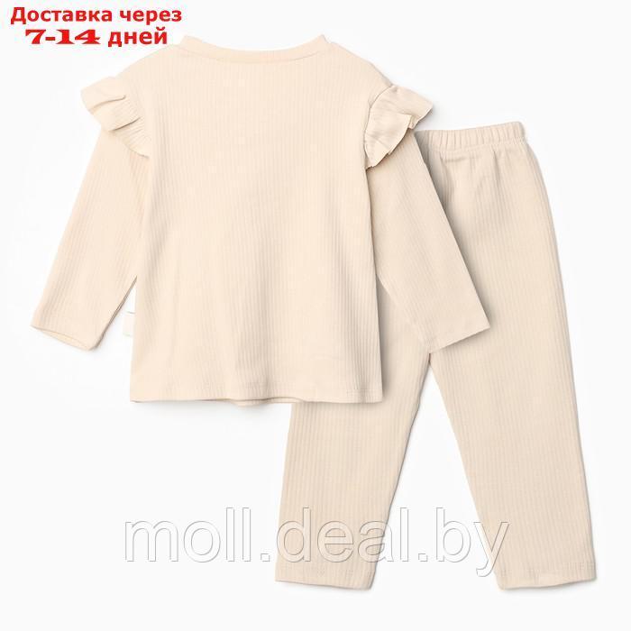 Комплект для девочки (лонгслив/брюки), цвет бежевый, рост 80 см - фото 6 - id-p220739430