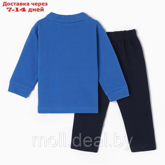 Комплект детский (лонгслив/брюки), цвет тёмно-синий, рост 80 см - фото 4 - id-p220739446