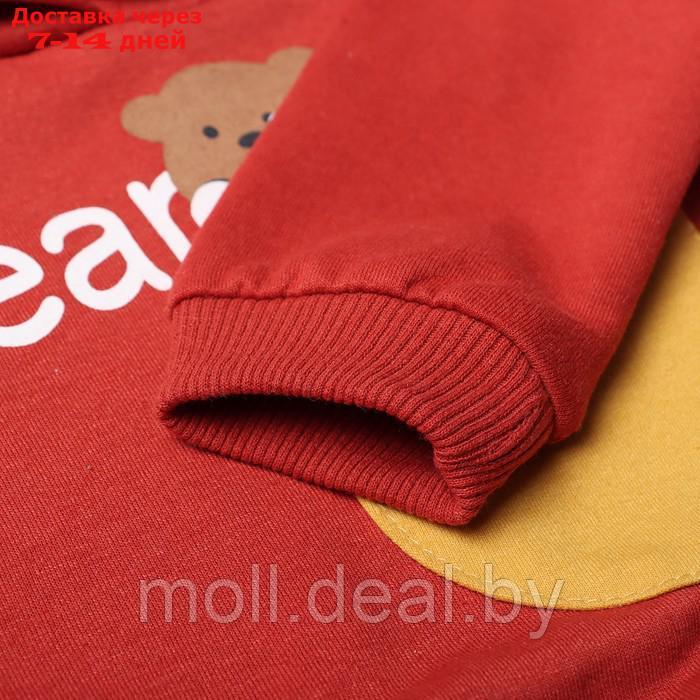 Комплект детский (лонгслив/брюки), цвет красный, рост 68 см - фото 3 - id-p220739449