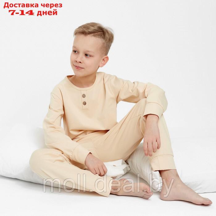 Пижама для мальчика (лонгслив, брюки) MINAKU цвет бежевый, рост 104 - фото 6 - id-p220734047