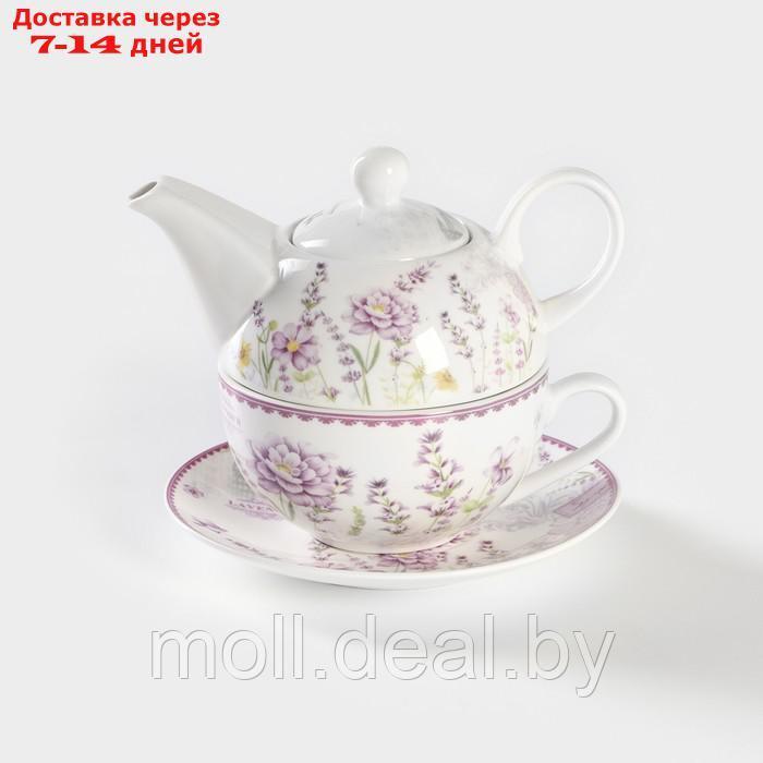Набор чайный "Прованс" чайник заварочный 370мл, чашка 300мл, блюдце 15см - фото 1 - id-p220737534