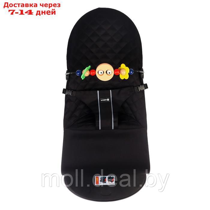 Шезлонг детский, кресло - качалка с игрушками для новорождённых "Крошка Я", цвет чёрный - фото 2 - id-p220739511