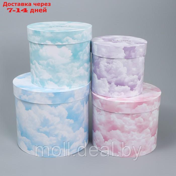 Набор шляпных коробок для цветов 4 в 1 "Облака", 14 × 13 см - 20 × 17,5 см - фото 4 - id-p220743441