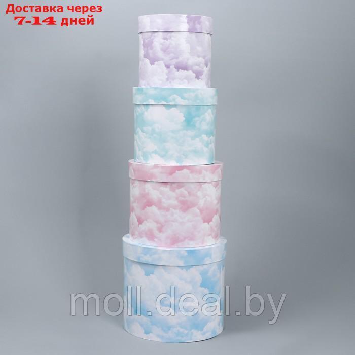 Набор шляпных коробок для цветов 4 в 1 "Облака", 14 × 13 см - 20 × 17,5 см - фото 5 - id-p220743441