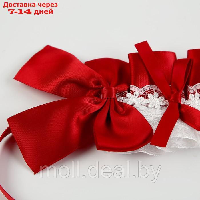 Карнавальная повязка "Лолита" цвет красный с белым кружевом - фото 5 - id-p220737550