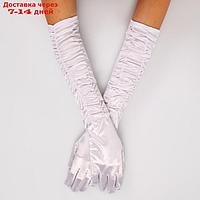 Карнавальнеый аксессуар- перчатки со сборкой, цвет белый
