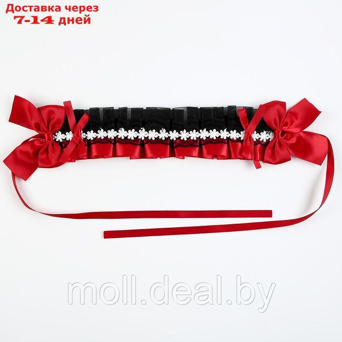 Карнавальная повязка "Лолита" цвет красный с чёрным кружевом - фото 3 - id-p220737582