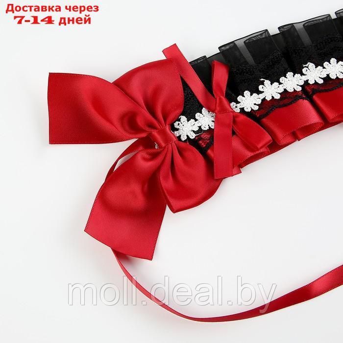 Карнавальная повязка "Лолита" цвет красный с чёрным кружевом - фото 4 - id-p220737582
