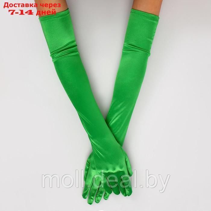 Карнавальнеый аксессуар- перчатки 55см, цвет зеленый - фото 1 - id-p220737590