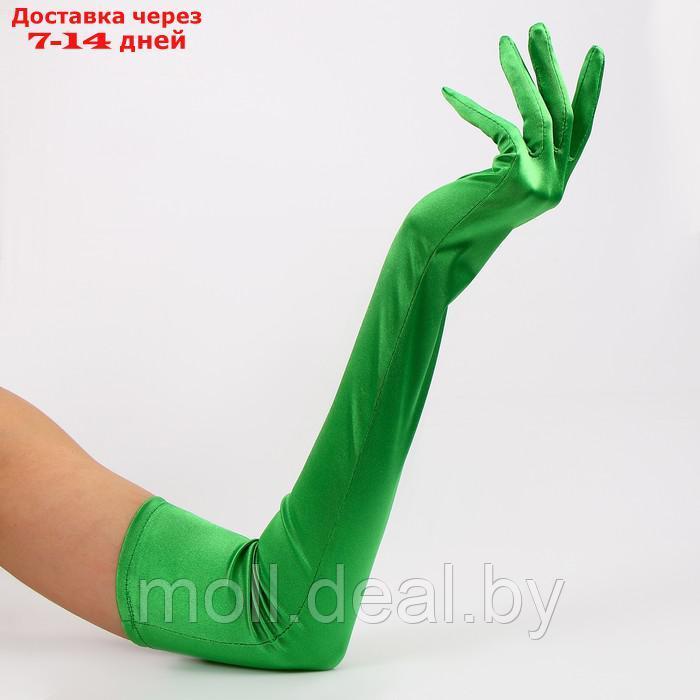 Карнавальнеый аксессуар- перчатки 55см, цвет зеленый - фото 2 - id-p220737590