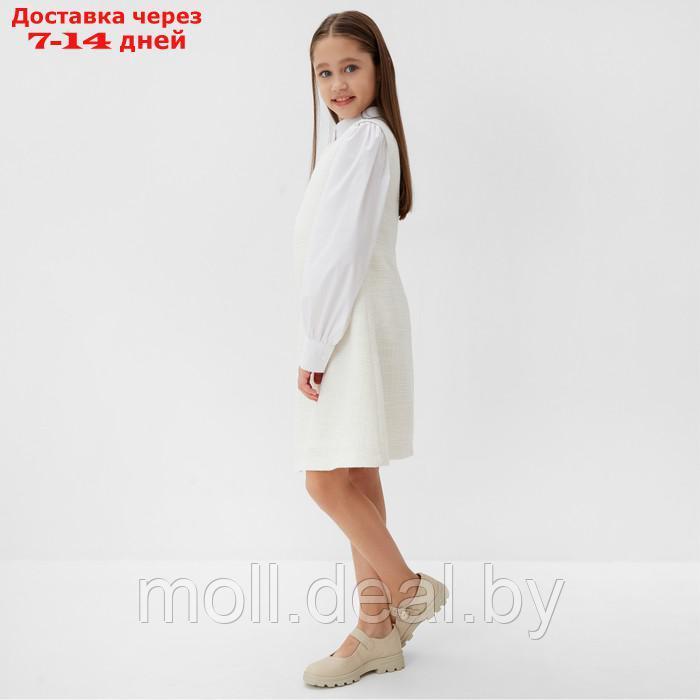 Платье для девочки MINAKU: PartyDress, цвет белый, рост 128 см - фото 3 - id-p220739581
