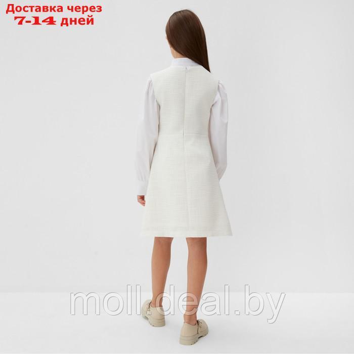 Платье для девочки MINAKU: PartyDress, цвет белый, рост 128 см - фото 4 - id-p220739581