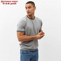 Джемпер мужской короткий рукав MINAKU: Knitwear collection цвет серый меланж, р-р 44