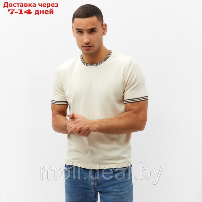 Джемпер мужской короткий рукав MINAKU: Knitwear collection цвет экрю, р-р 52 - фото 3 - id-p220738638