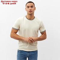 Джемпер мужской короткий рукав MINAKU: Knitwear collection цвет экрю, р-р 46