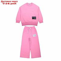 Комплект для девочек (свитшот, брюки), цвет розовый, рост 122 см