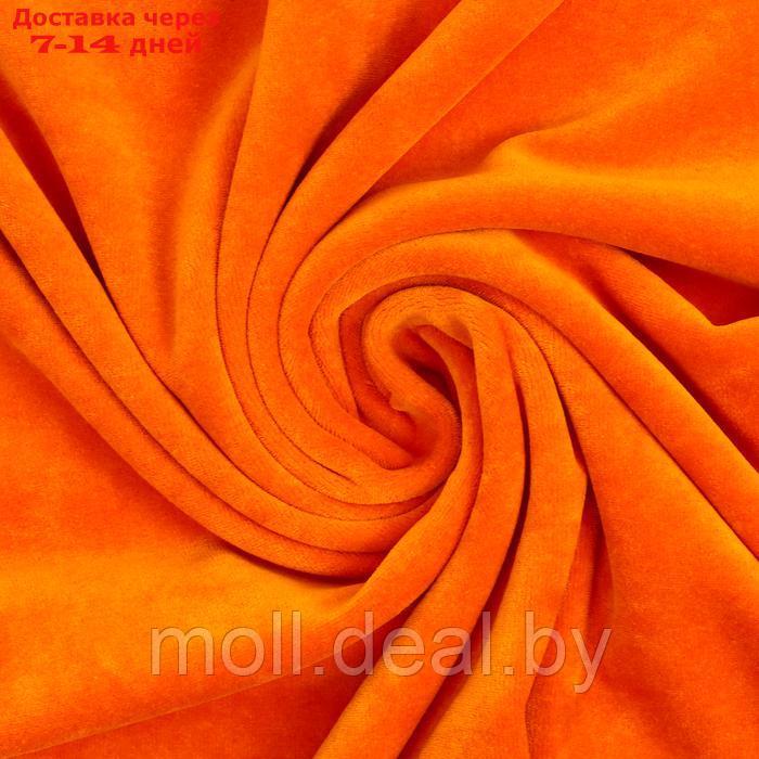Лоскут Плюш на трикотажной основе,оранжевый 100*160см,100%п/э - фото 1 - id-p220739633