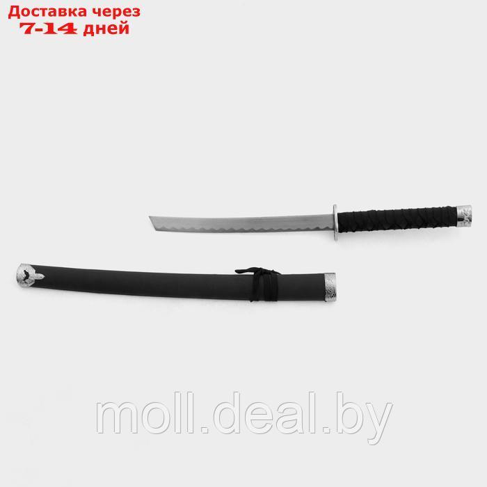 Сувенирное оружие "Катана на подставке", чёрные ножны ,матовая, гладкая 70см, клинок 31см - фото 3 - id-p220739677