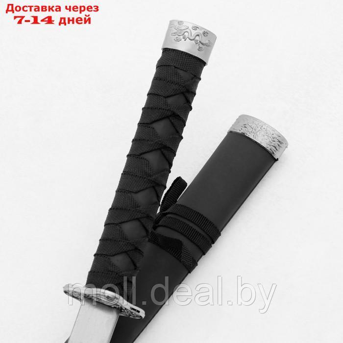 Сувенирное оружие "Катана на подставке", чёрные ножны ,матовая, гладкая 70см, клинок 31см - фото 4 - id-p220739677