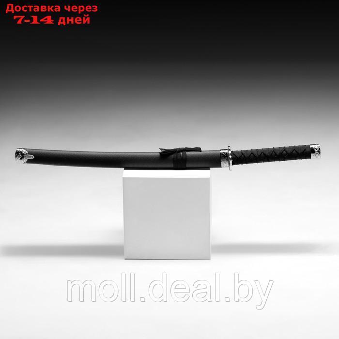 Сувенирное оружие "Катана", без подставки, чёрные ножны под змеиную кожу, матовая 70 см - фото 2 - id-p220739684