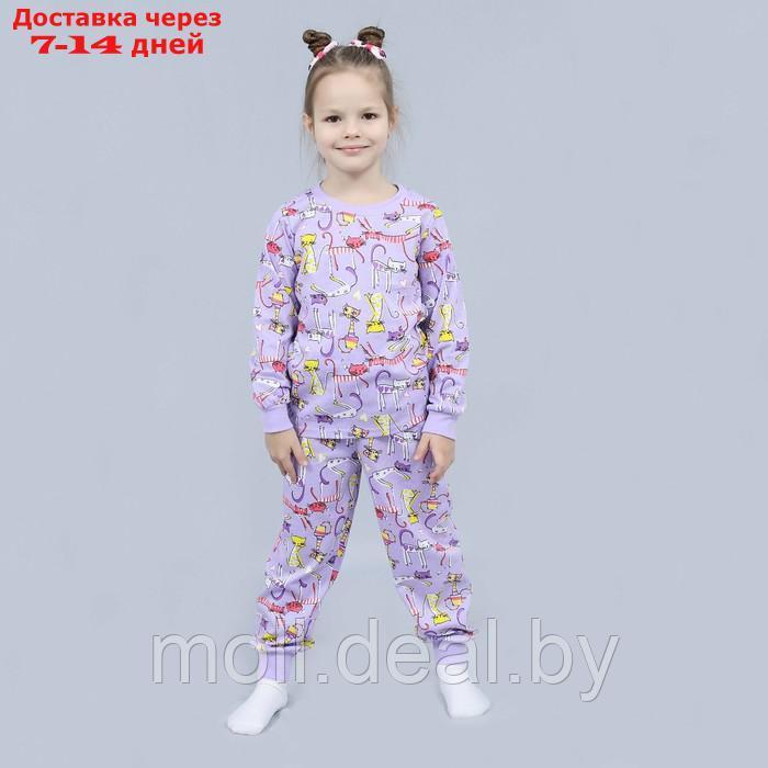 Пижама для девочек, цвет сиреневый, рост 92 см - фото 4 - id-p220741656