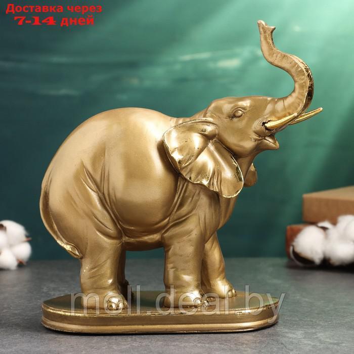 Фигура "Слон на подставке" 24х23х12см, бронза - фото 1 - id-p220739691
