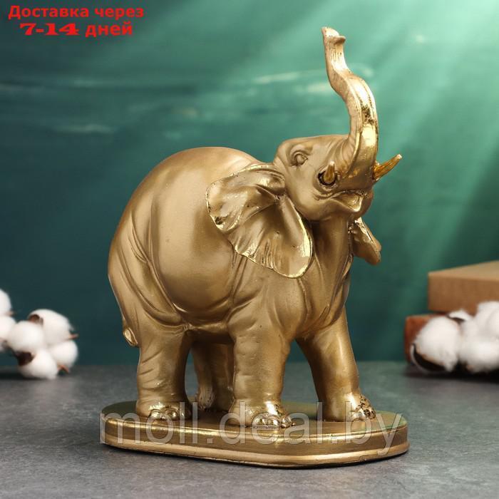 Фигура "Слон на подставке" 24х23х12см, бронза - фото 4 - id-p220739691