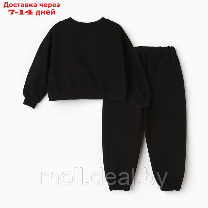Комплект для девочки (толстовка, трико), цвет чёрный, рост 122 см - фото 7 - id-p220741664