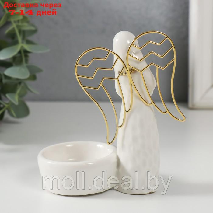 Подсвечник керамика, металл на 1 свечу "Ангел. Молитва" белый 10х5,4х10,7 см - фото 3 - id-p220739718