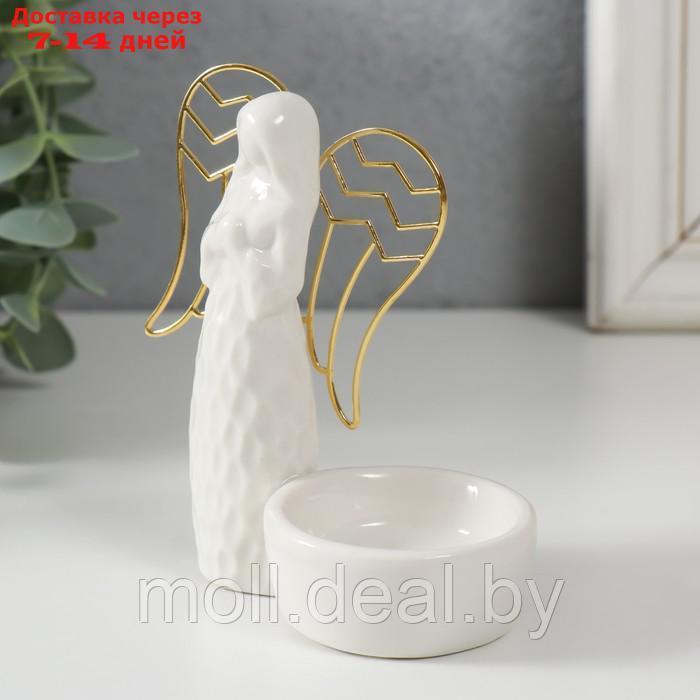 Подсвечник керамика, металл на 1 свечу "Ангел. Молитва" белый 10х5,4х10,7 см - фото 4 - id-p220739718