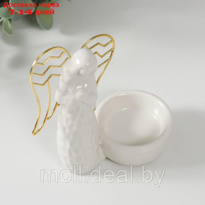 Подсвечник керамика, металл на 1 свечу "Ангел. Молитва" белый 10х5,4х10,7 см - фото 5 - id-p220739718
