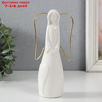 Сувенир керамика, металл "Девушка-ангел" белый 8х5х17 см