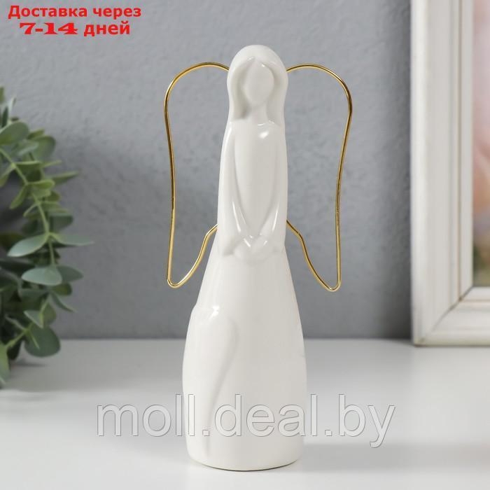 Сувенир керамика, металл "Девушка-ангел" белый 8х5х17 см - фото 1 - id-p220739750