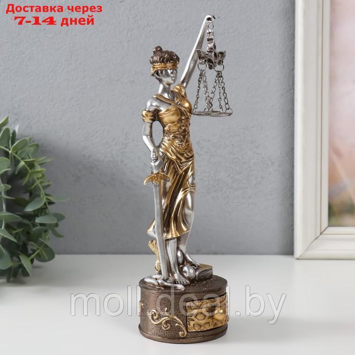 Сувенир полистоун "Фемида - Богиня правосудия, на шкатулке" 7х8х24 см - фото 3 - id-p220739770